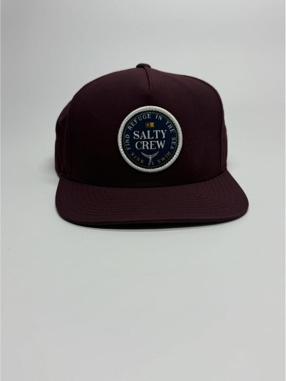 Salty Crew Find Refuge In The Sea Snapback Hat Burgundy OSFM